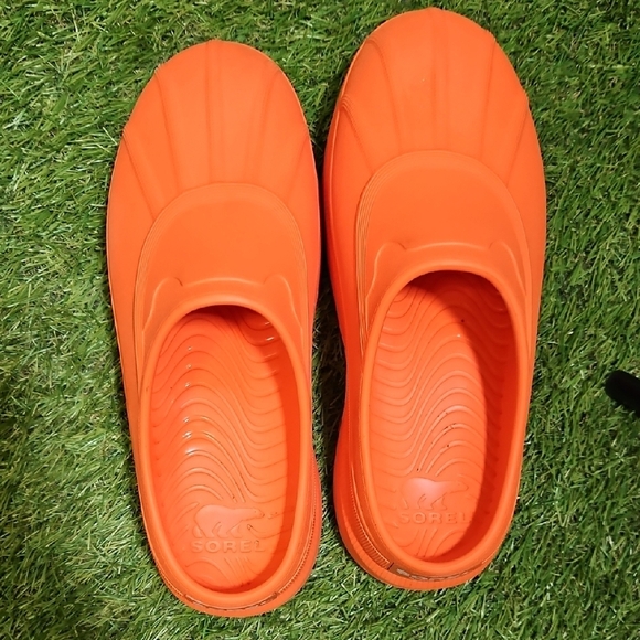 Sorel Vibrant Orange Footwear Cushion Mens Platform Slip Ons - Picture 5 of 7